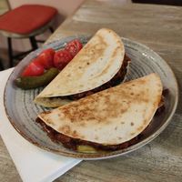Pulled pork quesadillas at Edgy Veggy in Sofia