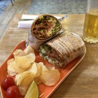 Seitan burrito with tzatziki   at Edgy Veggy in Sofia