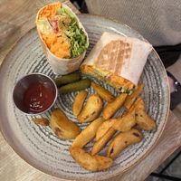 Seitan un-chicken burrito   at Edgy Veggy in Sofia