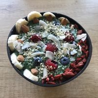 Popeye smoothie bowl  at Edgy Veggy in Sofia
