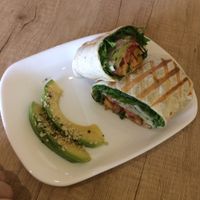 Unchicken burrito (seitan) at Edgy Veggy in Sofia