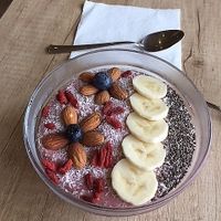 Smoothie bowl. Pretty to look at, delicious to eat. at Edgy Veggy in Sofia
