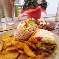 Seitan burrito at Edgy Veggy in Sofia