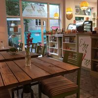 Bright and clean cafe at Edgy Veggy in Sofia