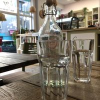 Inside the restaurant at Edgy Veggy in Sofia