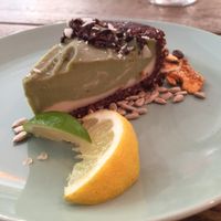 Matcha cake at Edgy Veggy in Sofia