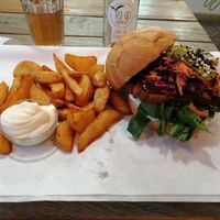 Tempeh Burger at Edgy Veggy in Sofia