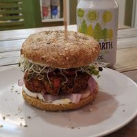 Burger at Edgy Veggy in Sofia