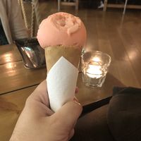 Vegan sorbet was a welcome surprise.  at Mowgli - Grand Central in Birmingham