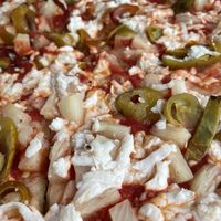 Cheese closeup  at Trumbull Pizza Company in Trumbull