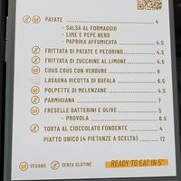 Menue italiano at Oven  in Naples