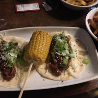 Jackfruit tacos that come with chips.  at The Brandling Villa in Newcastle Upon Tyne
