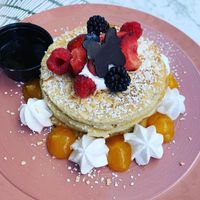 Coconut and Pineapple Pancakes  at L'Artisane Creative Bakery in Coral Gables