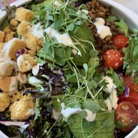 Spicy tempeh and cornbread salad  at L'Artisane Creative Bakery in Coral Gables