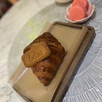 Cookie butter croissant & strawberry macaroons  at L'Artisane Creative Bakery in Coral Gables