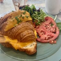 Croque Monsieur Croissant with salad   at L'Artisane Creative Bakery in Coral Gables
