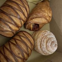 Pain au Chocolat , Guava & Cream Cheese Danish, Dulce de Leche Cruffin  at L'Artisane Creative Bakery in Coral Gables