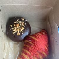 Rocher donut - 5/5, strawberry cheesecake croissant 3/5 (too much jelly not enough cheese)   at L'Artisane Creative Bakery in Coral Gables