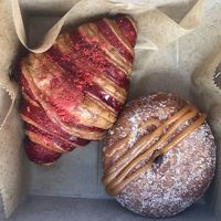 Strawberry cheesecake croissant and churro donut   at L'Artisane Creative Bakery in Coral Gables