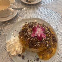 Mango coconut pancakes   at L'Artisane Creative Bakery in Coral Gables