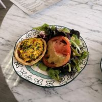 Quiche with salad at L'Artisane Creative Bakery in Coral Gables
