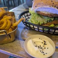 Double chicken burger at Falafel Penang in Penang