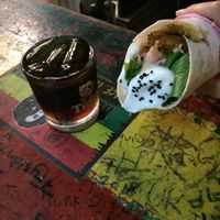 Falafel wrap 
+Free rum and coke at Reggae bar for ladies until 9pm  at Falafel Penang in Penang