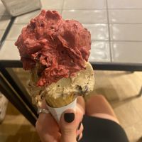 Stracciatella more e lamponi
Ceumble pralinato al cioccolato  at Gelateria La Romana in Padua