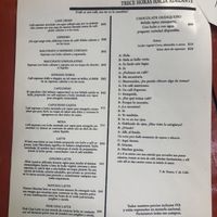 Menu  at El Apapacho in Merida