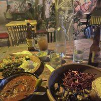 Calabazas rellenas, sopa azteca , mezcla de champiñones al ajo  at El Apapacho in Merida