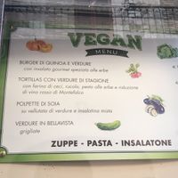 Vegan menu (next to the door) at Monnalisa Caffe in Assisi