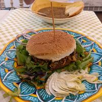 Quinoa burger at Monnalisa Caffe in Assisi