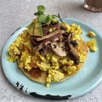 Arepa enchulada de tofu (100% vegan)   at Puro Zumo in Bogota