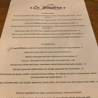 daily changing menu options  at La Voladora in Alicante