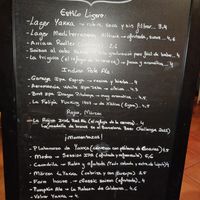Beer menu at La Voladora in Alicante