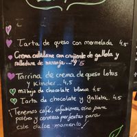 Dessert menu at La Voladora in Alicante