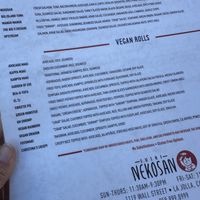   at Sushi Nekosan in La Jolla