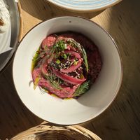 Beet hummuss  at Les Bols d'Antoine in Paris