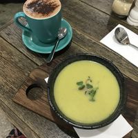 Soup and Dark Hot Chocolate  at Cafe Umami in Wynyard