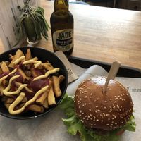 Fries , gluten free burger and gluten free beer!!  at The Wild Note in Bordeaux