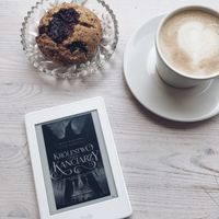 latte and a scone at Cafe Largo in Berlin