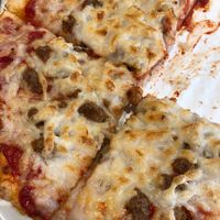 Vegan pizza - looks so real I got scared at first! at Fresh Brothers - Market Place in Irvine