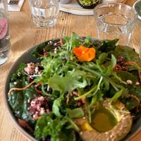 avo salad and matcha latte  at Avobar in London