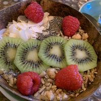 Peanut smoothie bowl  at Avobar in London