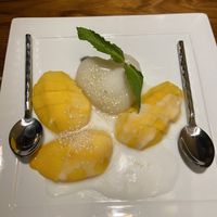 Mango sticky rice for dessert 🤤 at Blue Orchid in Jacksonville