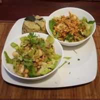Risotto and salads from the lunch menu at Haiku in Catania