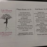 Menu at Cafe Blossom in Barnegat