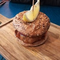 Korean Vegan Fish Burger Main Nov-2018 at The Fish & The Chip in Leicester