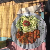 Buckwheat „meatballs“ with zucchini spaghetti ❤️?❤️ at Grow Café in Tarifa
