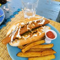 Vegan hot dog at Grow Café in Tarifa